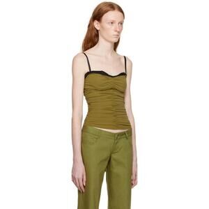 Miaou Renzo Tank Crop Top Green Womens Small